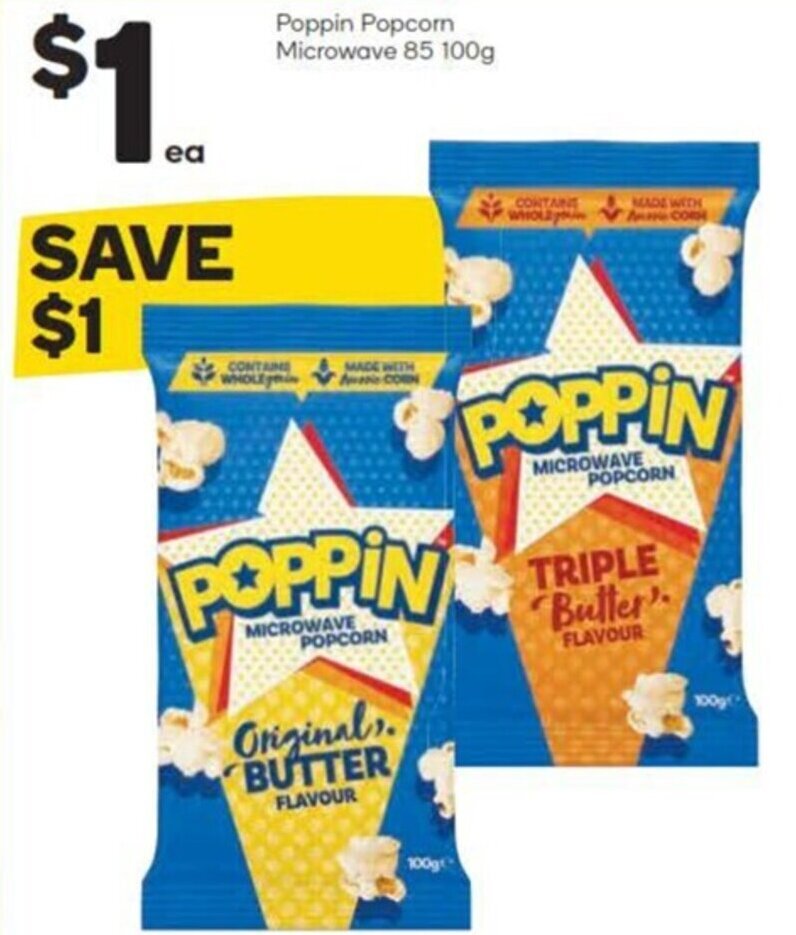 Poppin Popcorn Microwave 85 100g offer at Woolworths