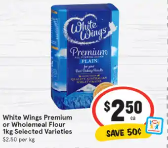 IGA White Wings Premium or Wholemeal Flour 1kg offer