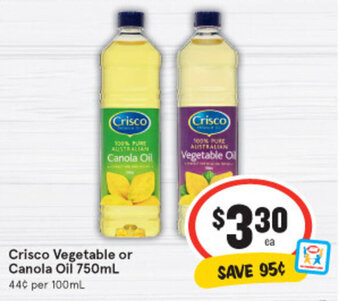 IGA Crisco Vegetable or Canola Oil 750ml offer