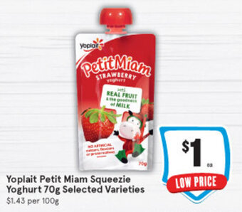 IGA Yoplait Petit Miam Squeezie Yoghurt 70g offer