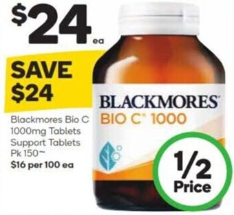 Woolworths Blackmores Bio C 1000mg Tablets Support Tablets Pk 150 offer