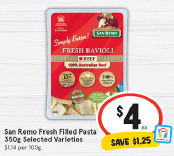 IGA San Remo Fresh Filled Pasta 350g offer
