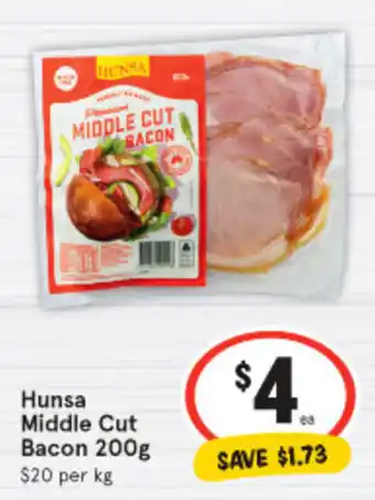 IGA Hunsa Middle Cut Bacon 200g offer