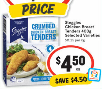 IGA Steggles Chicken Breast Tenders 400g offer