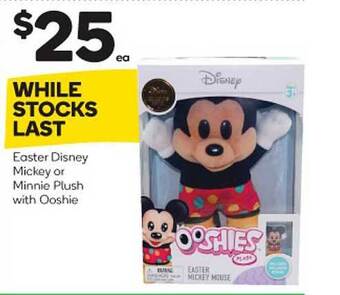 Easter disney mickey or minnie plush with ooshie