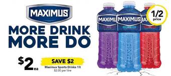 Drakes Maximus sports drinks offer