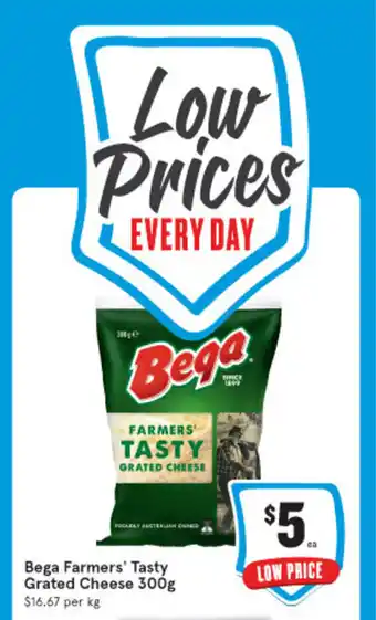 IGA Bega Farmers' Tasty Grated Cheese 300g offer