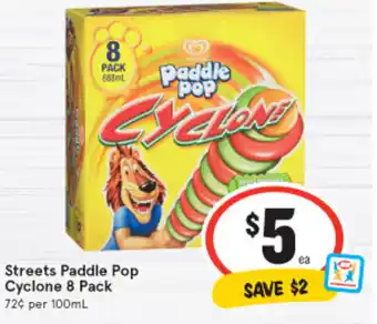IGA Streets Paddle Pop Cyclone 8 Pack offer