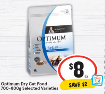 IGA Optimum Dry Cat Food 700-800g offer