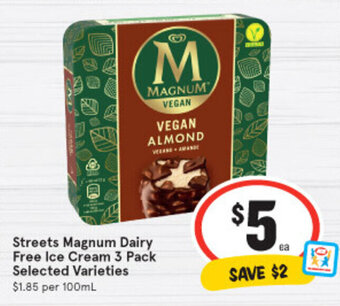 IGA Streets Magnum Dairy Free Ice Cream 3 Pack offer