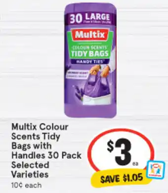 IGA Multix Colour Scents Tidy Bags with Handles 30 Pack offer