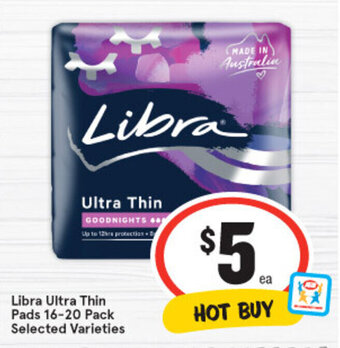 IGA Libra Ultra Thin Pads 16-20 Pack offer