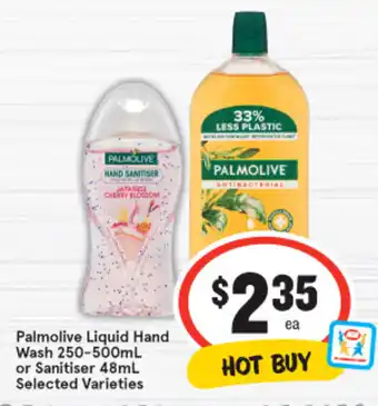 Palmolive Liquid Hand Wash 250-500ml or Sanitiser 48ml