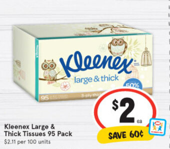 IGA Kleenex Large & Thick Tissues 95 Pack offer