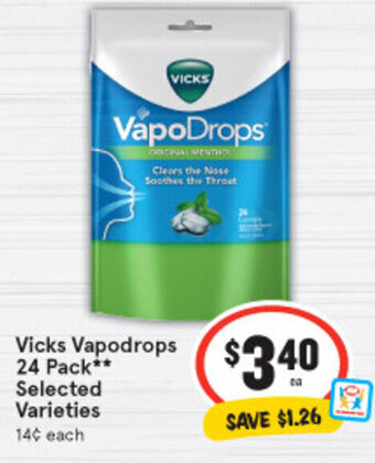 IGA Vicks Vapodrops 24 Pack offer