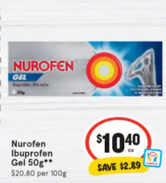 IGA Nurofen Ibuprofen Gel 50g offer