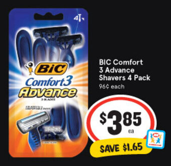 IGA BIC Comfort 3 Advance Shavers 4 Pack offer