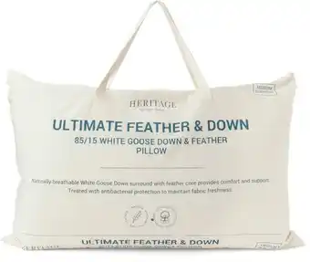 Myer Heritage 85/15 white goose down & feather pillow offer