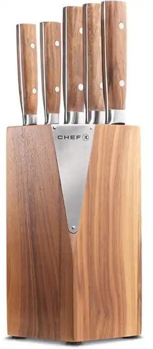 Myer Chefx 6pc walnut knife block set offer