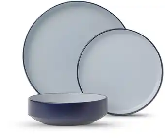Myer Vue 12pc halo dinner set in dark blue offer