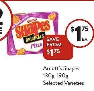 Foodworks Arnott's shapes offer