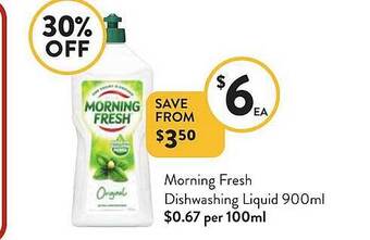 Foodworks Morning fresh dishwashing liquid offer