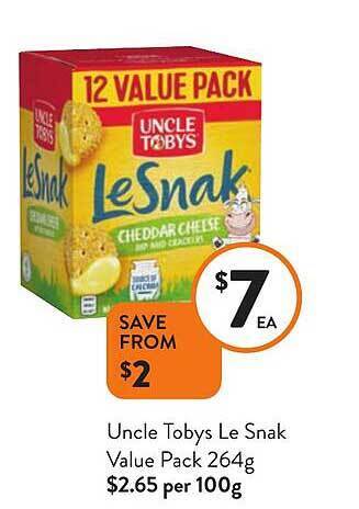 Foodworks Uncle tobys le snak value pack offer