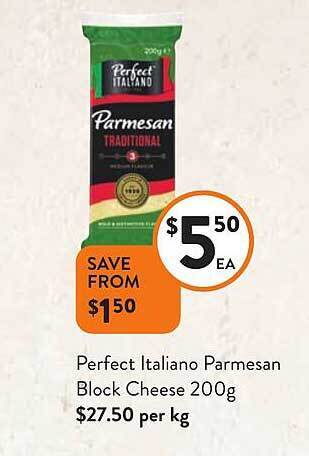 Foodworks Perfect italiano parmesan block cheese offer