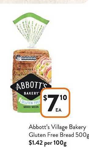 Foodworks Abbott's village bakery gluten free bread offer
