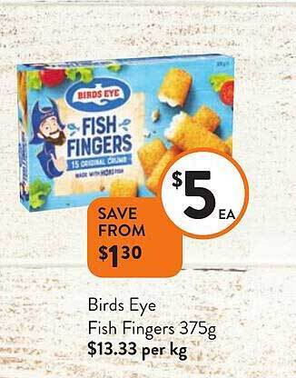 Foodworks Birds eye fish fingers offer