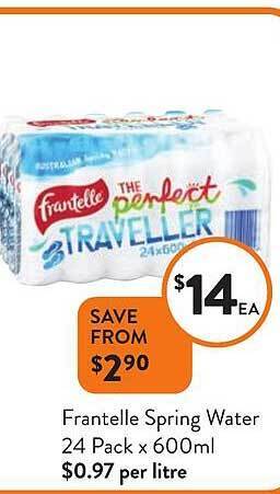 Foodworks Frantelle spring water offer