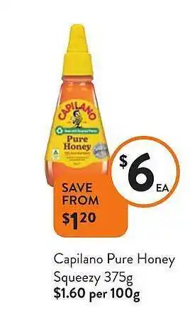 Foodworks Capilano pure honey squeezy offer