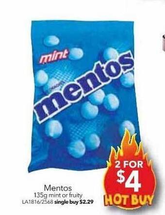 Cheap as Chips Mentos offer