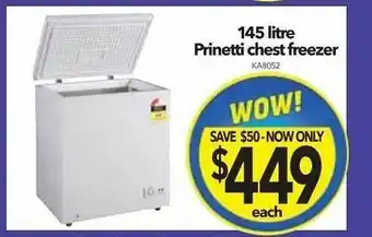 Cheap as Chips 145 litre prinetti chest freezer offer