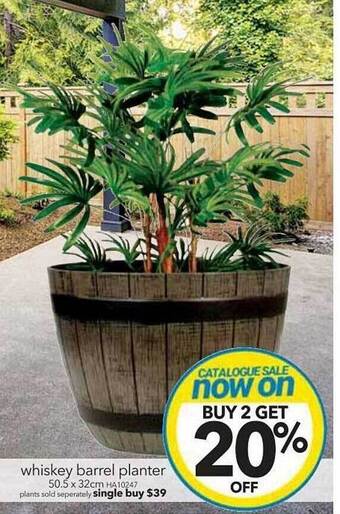 Cheap as Chips Whiskey barrel planter offer