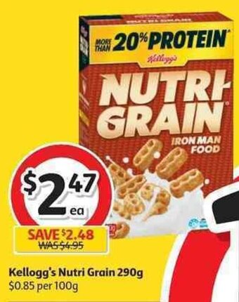 Coles Kellogg's Nutri Grain 290g offer