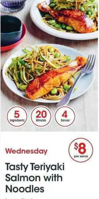 Coles Tasty Teriyaki Salmon with Noodles offer