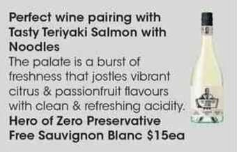 Coles Hero of Zero Preservative Free Sauvignon Blanc offer