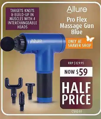 Shaver Shop Allure pro flex massage gun blue offer
