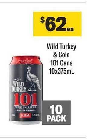 Liquorland Wild turkey & cola 101 cans offer