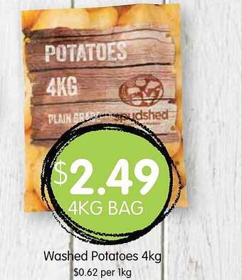 Spudshed Washed potatoes offer
