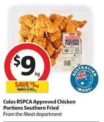 Coles Coles RSPCA Approved Chicken Portions Southern Fried offer