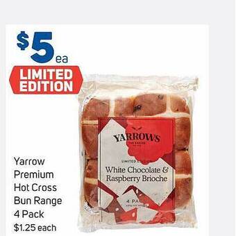 Foodland Yarrow premium hot cross bun range 4 pack offer