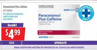 Wizard Pharmacy Apohealth paracetamol plus caffeine offer