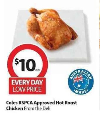 Coles Coles RSPCA Approved Hot Roast Chicken offer
