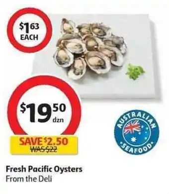 Coles Fresh Pacific Oysters offer
