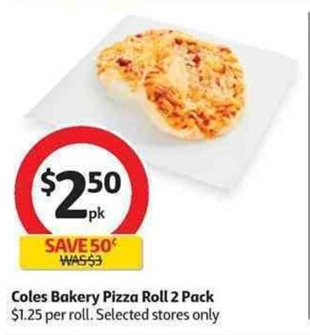 Coles Coles Bakery Pizza Roll 2 Pack offer