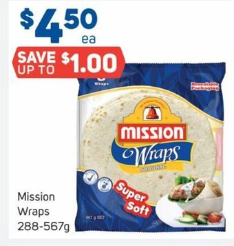 Foodland Mission Wraps 288-567g offer