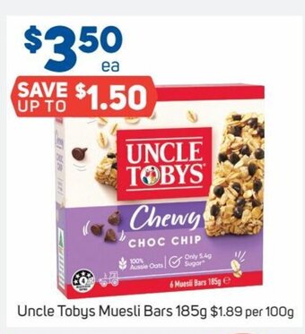 Foodland Uncle Tobys Muesli Bars 185g offer
