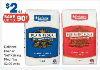 Foodland Defiance Plain Or Self Raising Flour 1kg offer